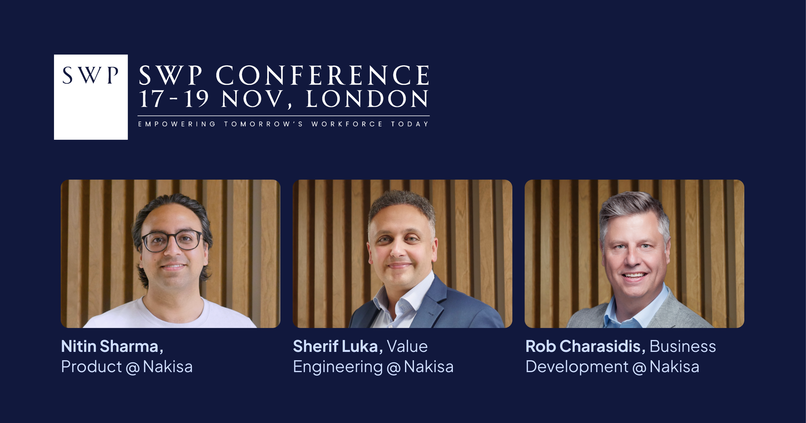 A cover of Nakisa's announcement for their presence at SWP London 2025