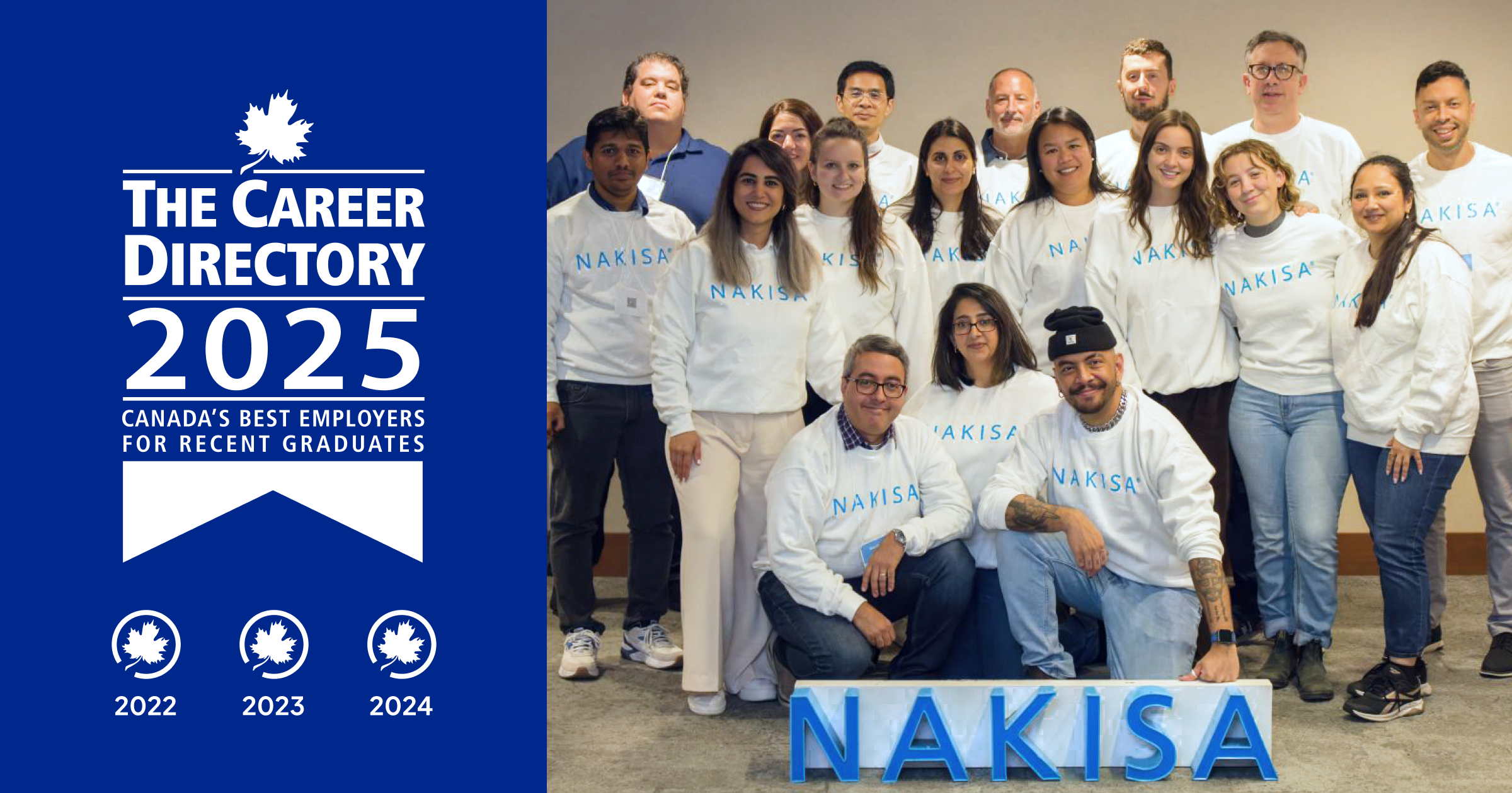 Nakisa’s employees all posing together for Nakisa Week