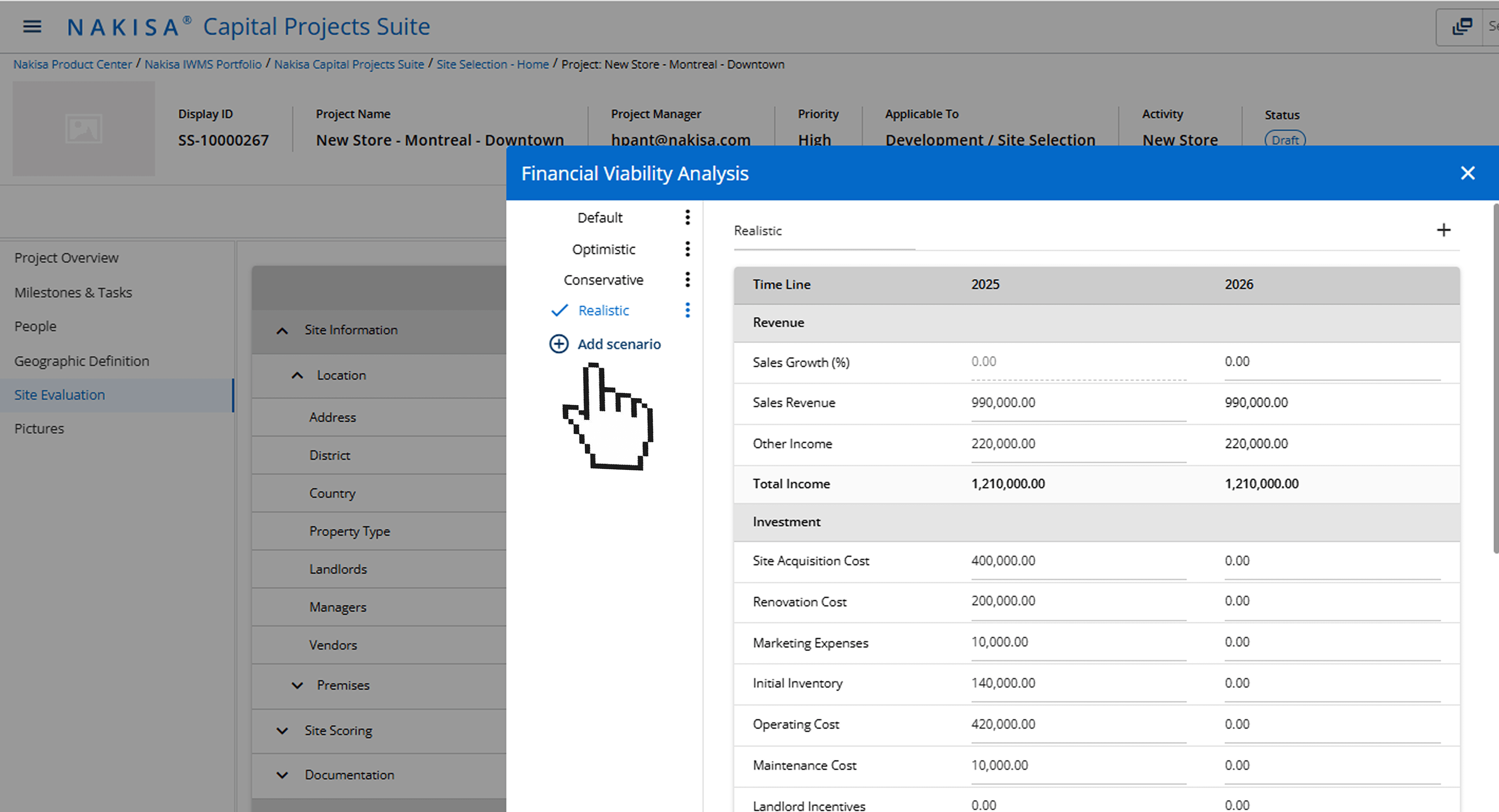 Manage and compare multiple financial scenarios for capital projects with Nakisa for data-driven decision-making.