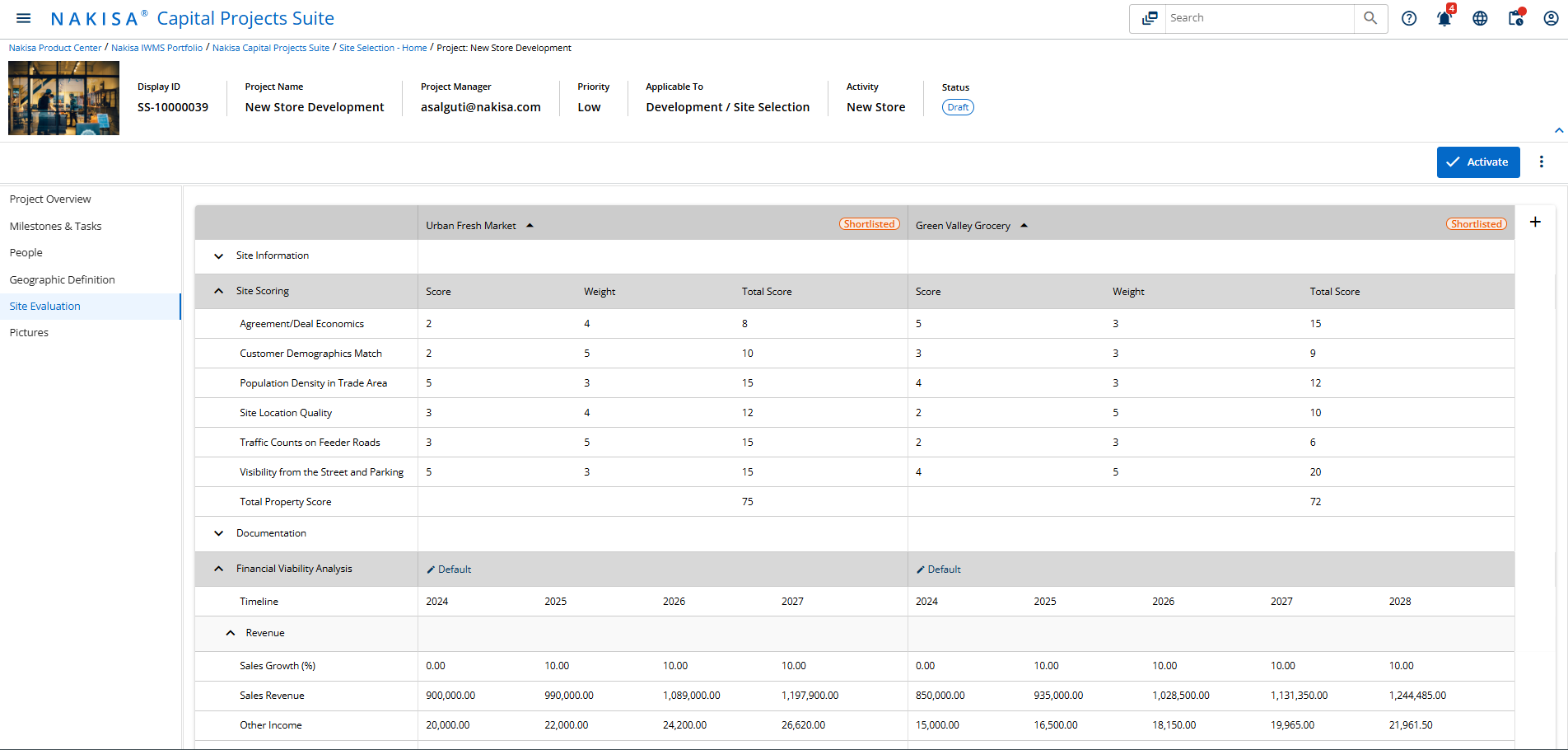Optimize site selection and portfolio decisions with Nakisa IWMS.