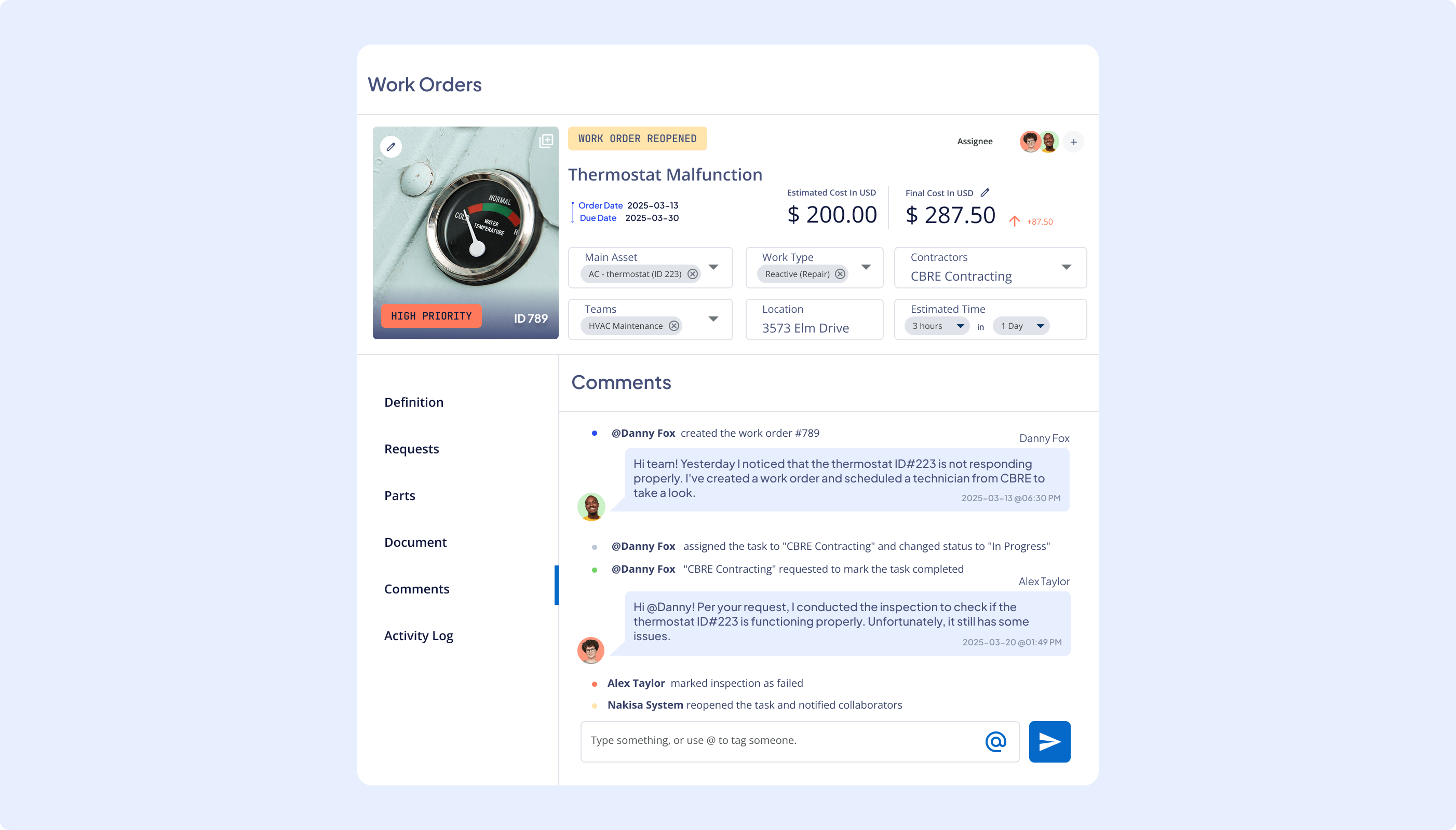 Streamline work orders and maintenance with Nakisa IWMS.