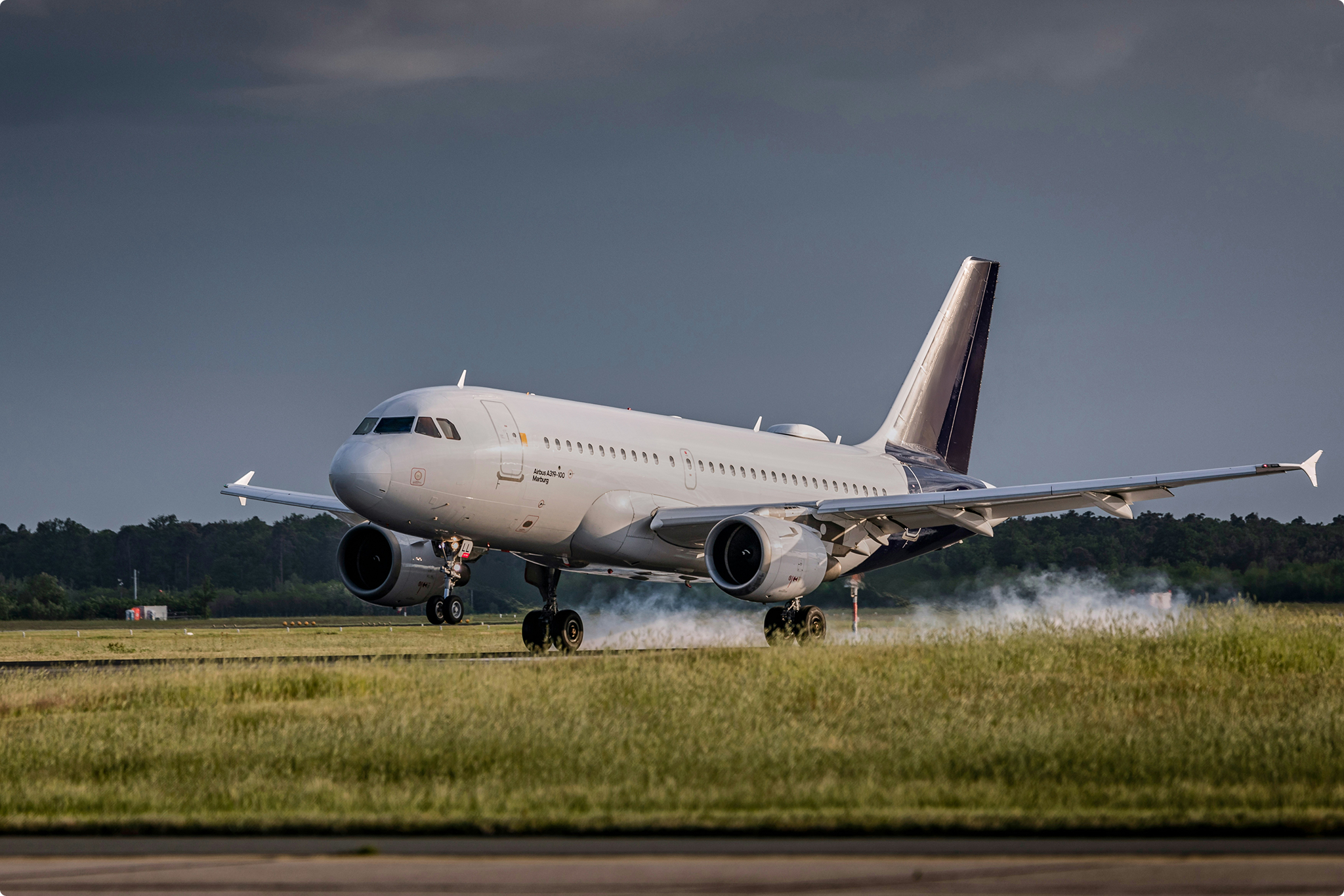 An image of a plane about to take off
