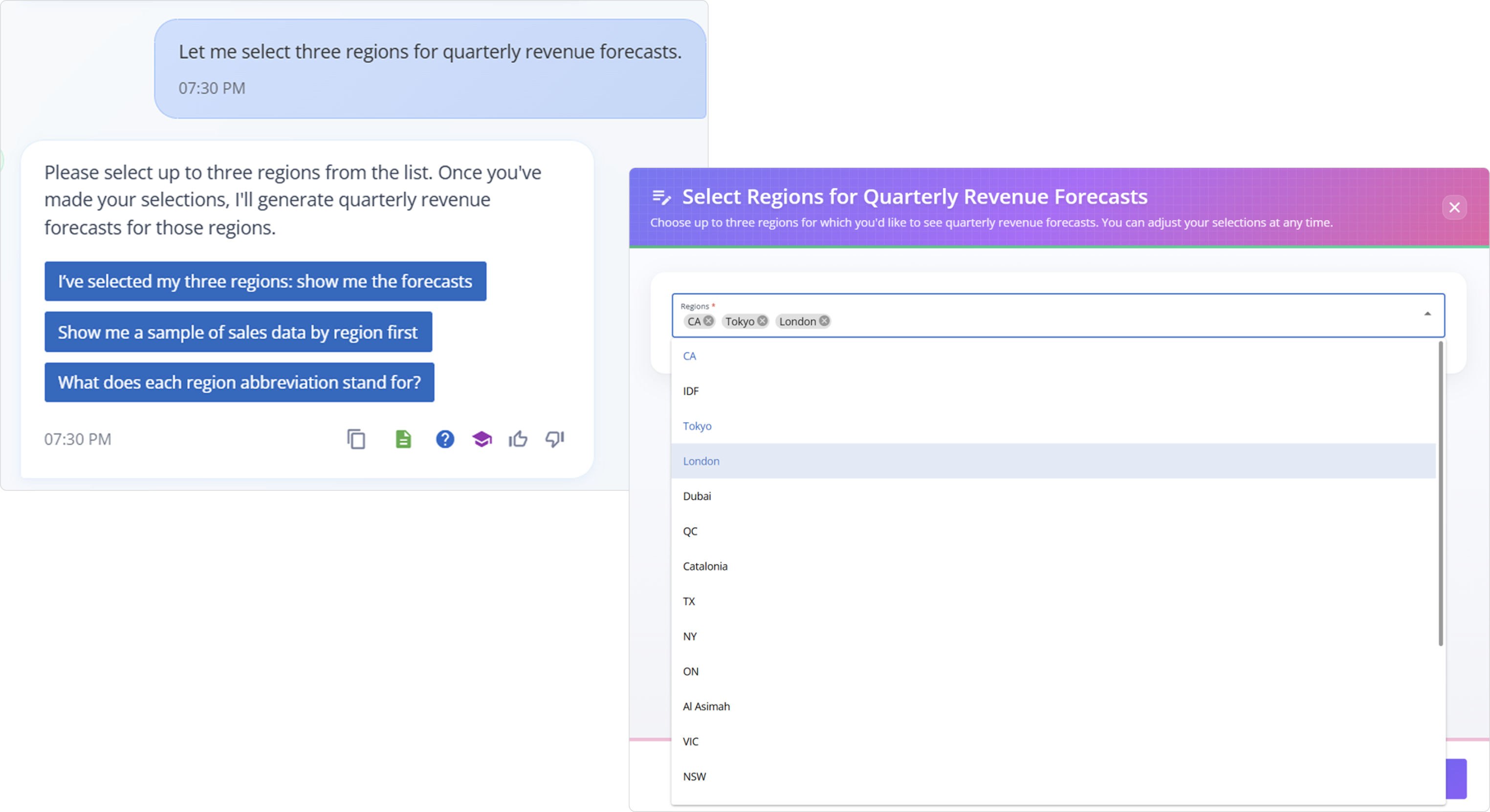 A screenshot from Nakisa Decision Intelligence showing how a simple text prompt can create a form in structured data.