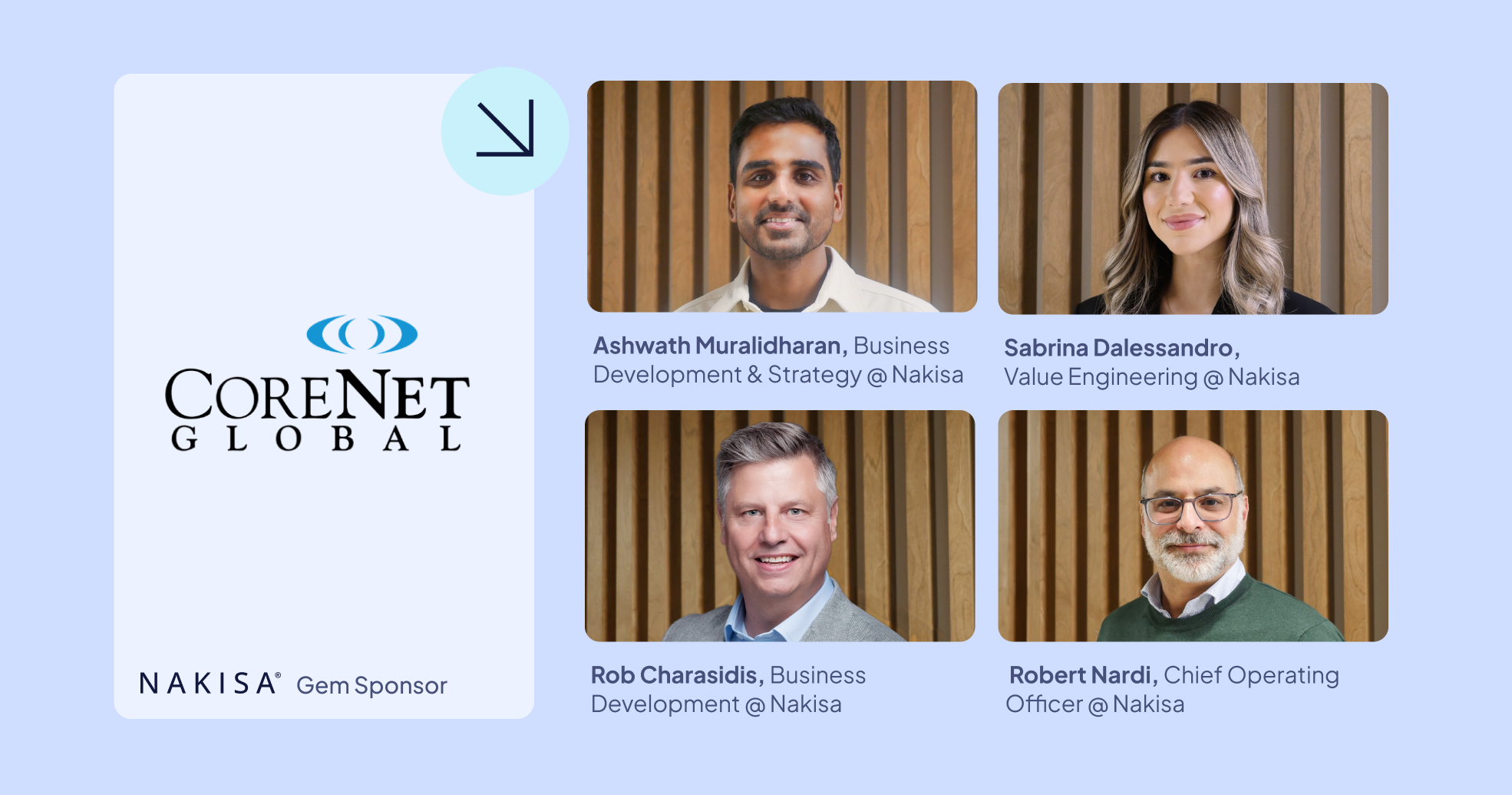 Nakisa team attending and sponsoring CoreNet Global North America Summit 2026 corporate real estate conference in Chicago